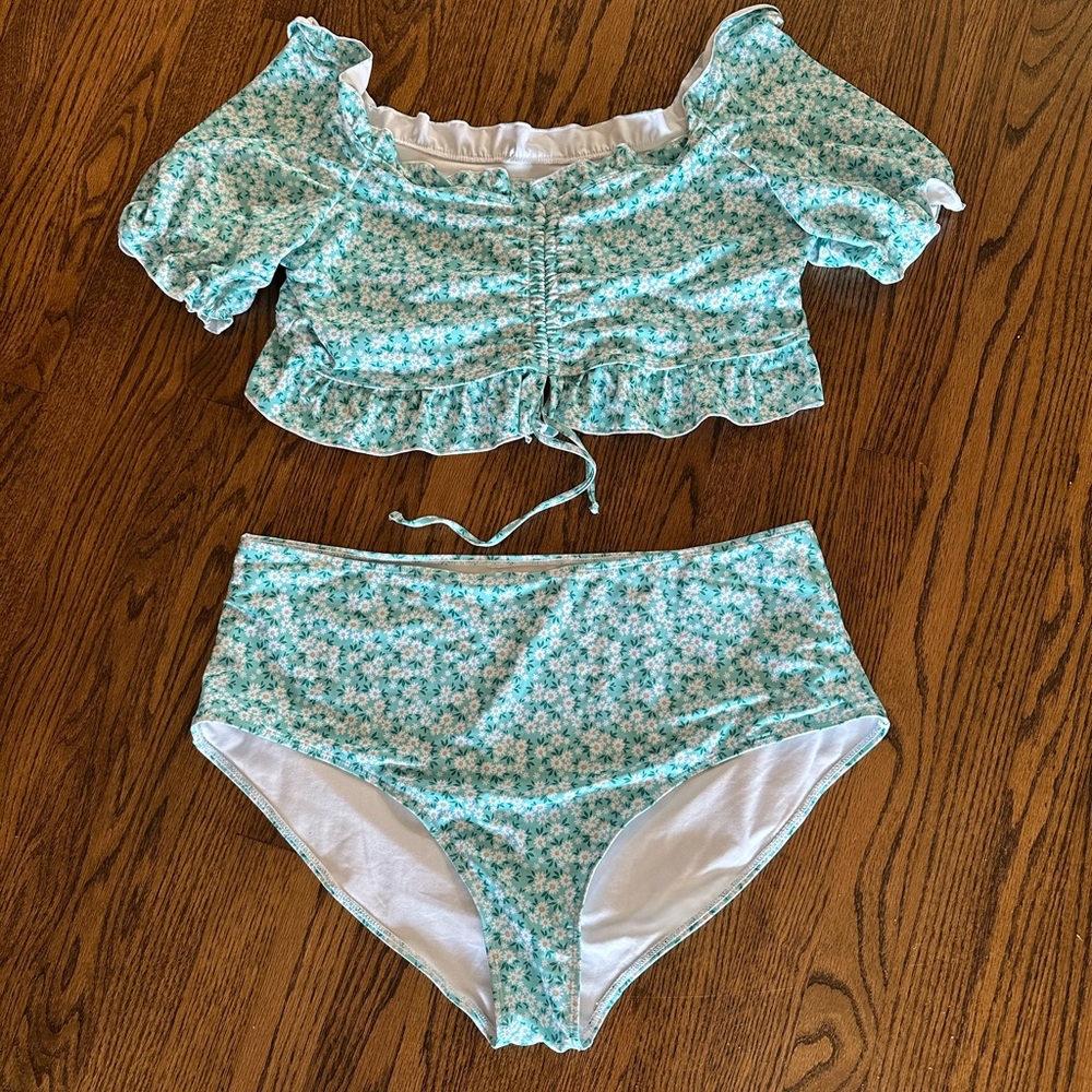 SHEIN Blue Floral Bikini Set